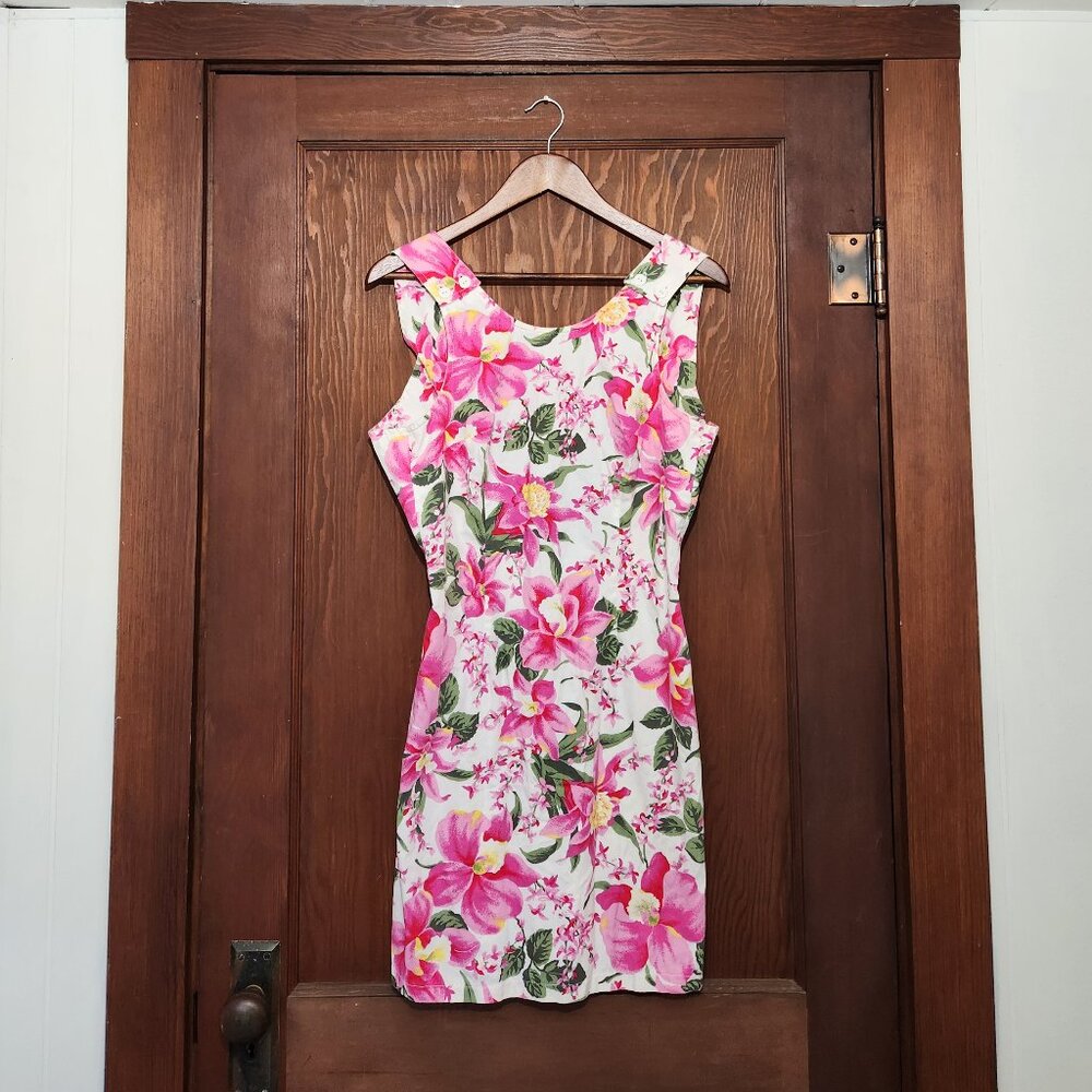 Vintage A.B. Lambdin Floral Open Back Dress